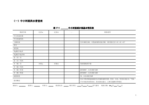 中小河流普查表  表格资料全编