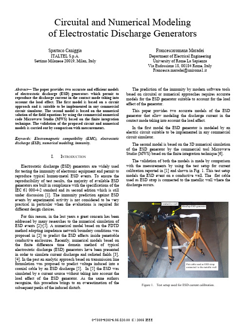 Circuital and Numerical Modeling of Electrostatic Discharge Generators