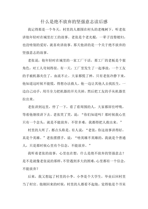 什么是绝不放弃的坚强意志读后感