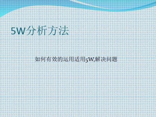 5W 分析方法[优质ppt]