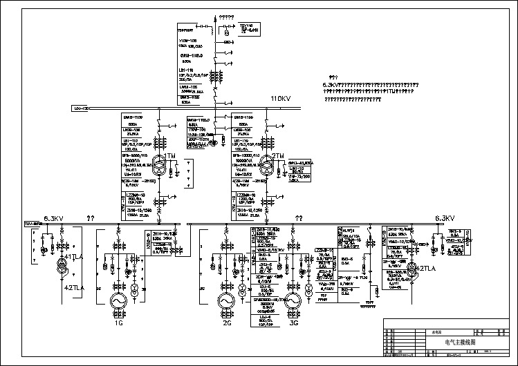 某地区电站电气主接线图（含说明）