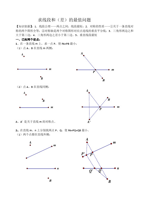 中考数学之_线段和(差)的最值问题