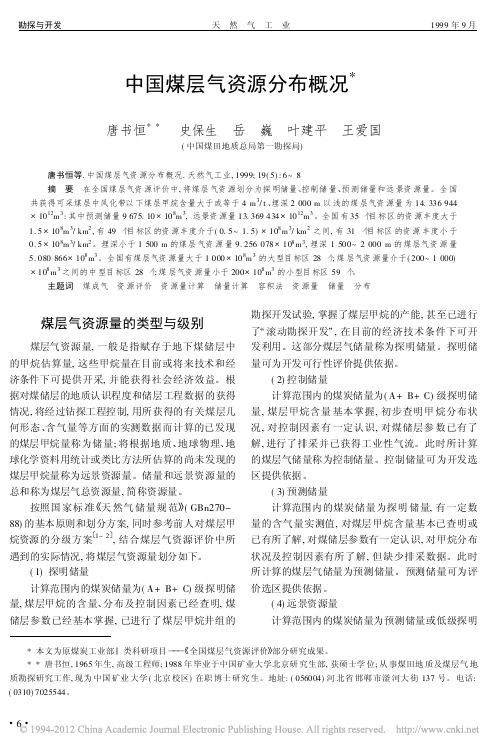 中国煤层气资源分布概况