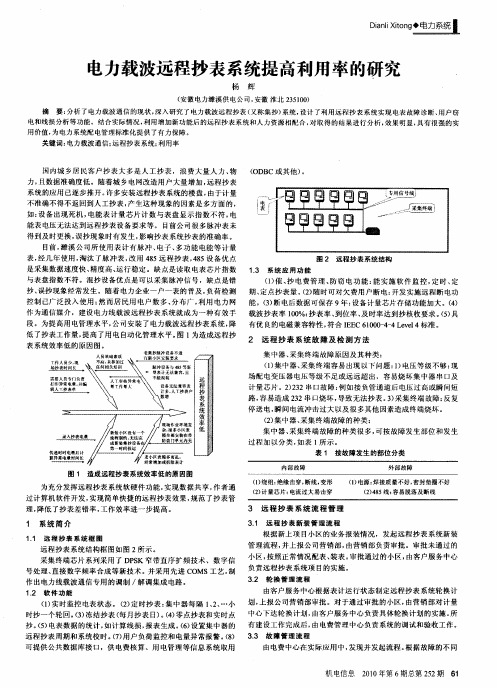 电力载波远程抄表系统提高利用率的研究