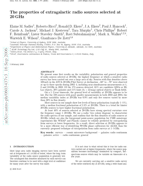 The properties of extragalactic radio sources selected at 20 GHz