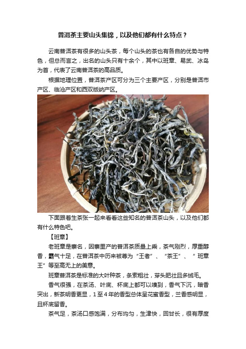 普洱茶主要山头集锦，以及他们都有什么特点？