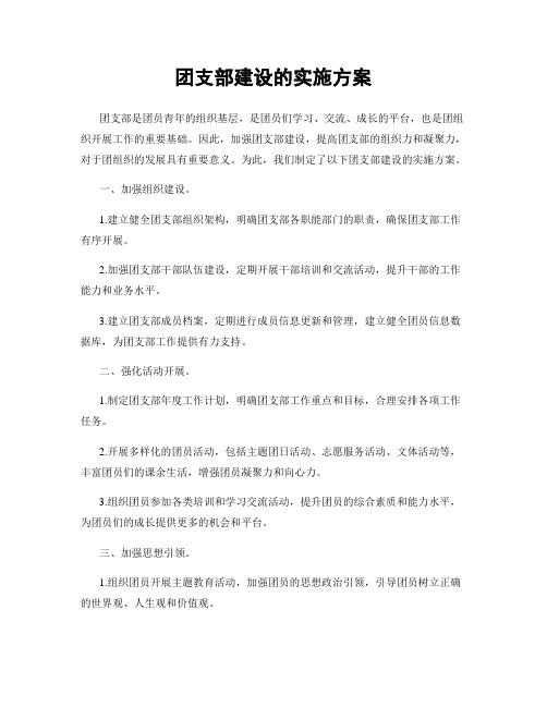 团支部建设的实施方案