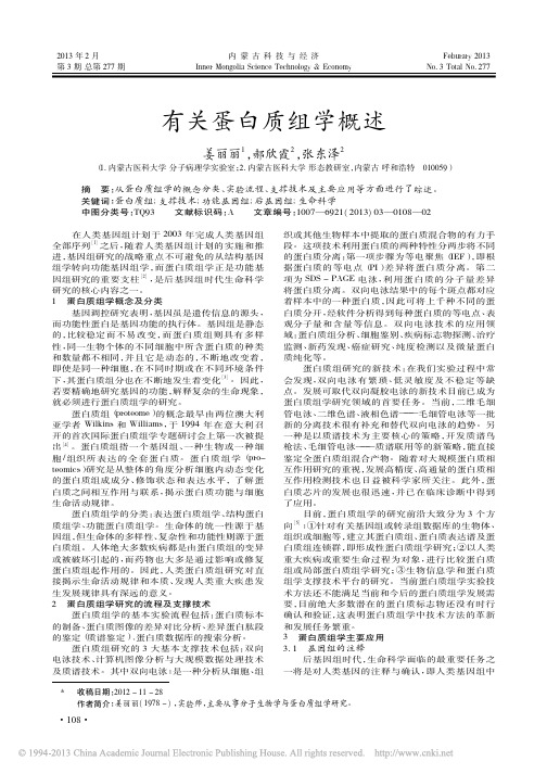 有关蛋白质组学概述姜丽丽