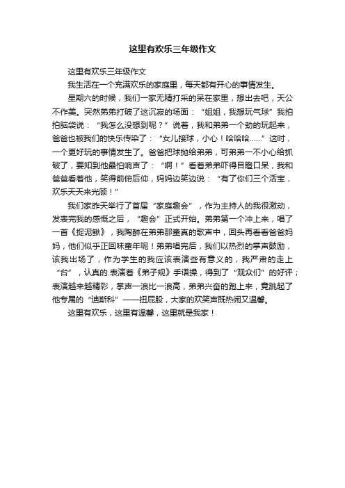 这里有欢乐三年级作文