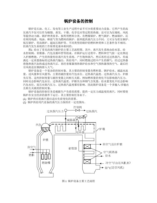 锅炉设备的控制