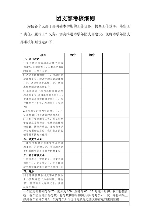 团支部考核细则   