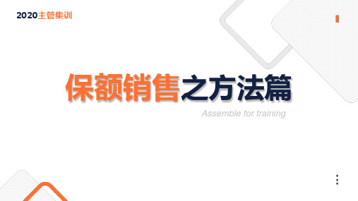 保额销售之方法篇观念导入客户识别缺口计算方案设计说明促成37页