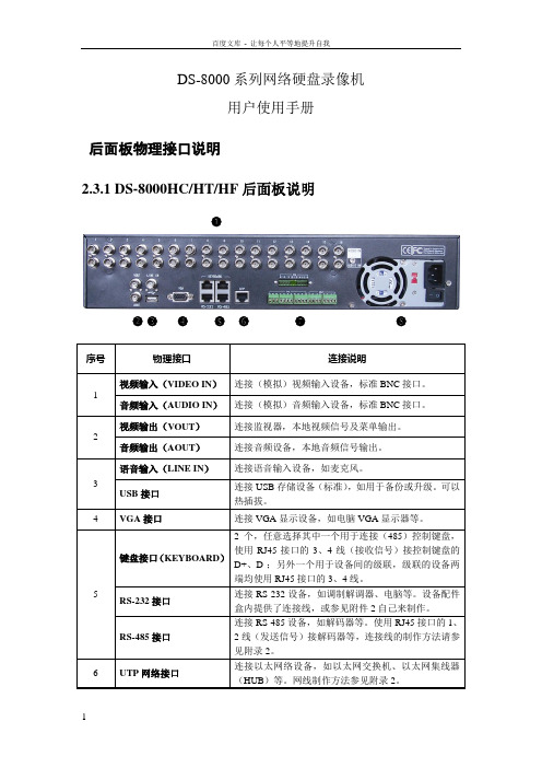 DS8000HC用户使用手册