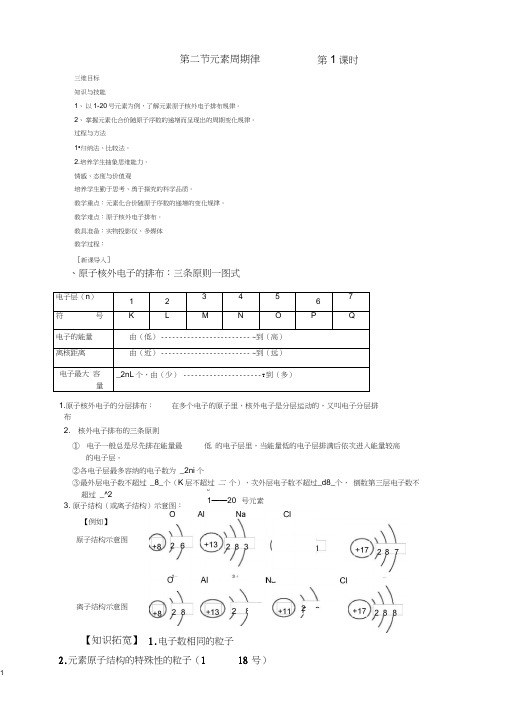 高中化学1.2《元素周期律》教案新人教版必修2