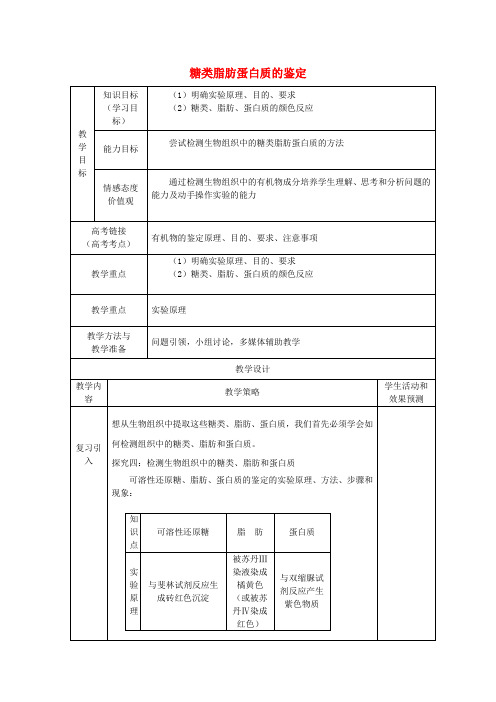 高一生物人教版必修1教案：第2章 组成细胞的分子 2.1 组成细胞中的元素和化合物 第2课时.doc