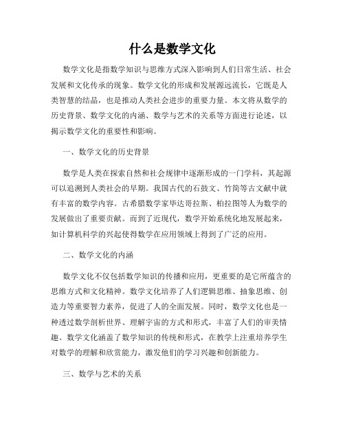 什么是数学文化