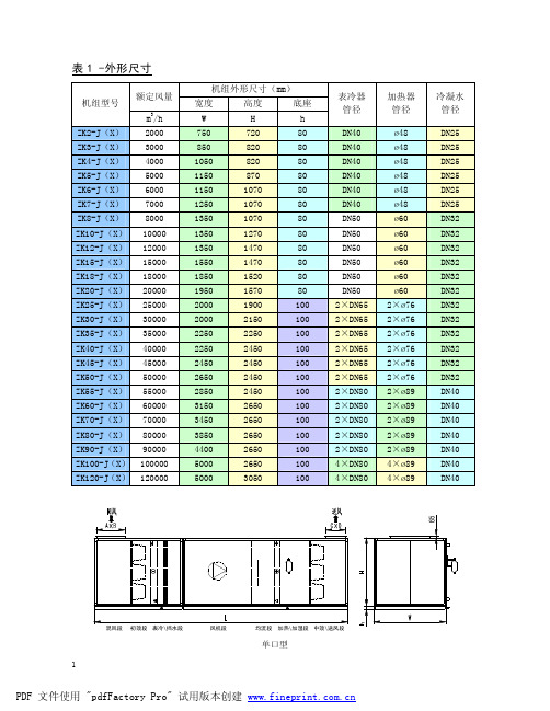 ZK-J净化组合式空调机组简易样本