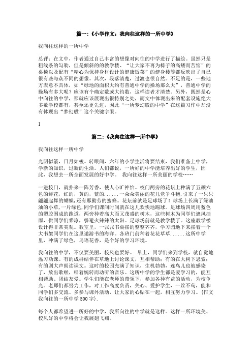 作文我向往的一所中学500字