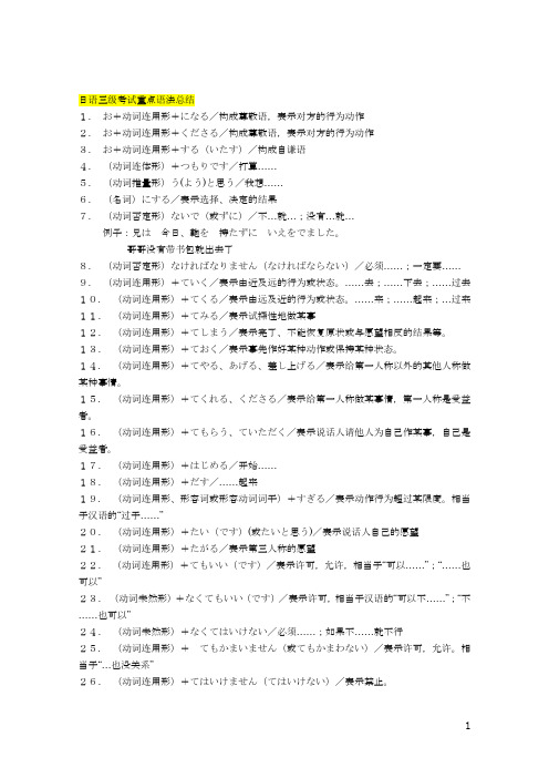 日语三级语法必备(免金币下载)