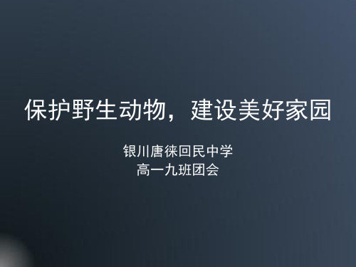 高中主题班会优质课件——保护野生动物-建设美好家园团会(共18张PPT)