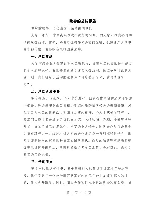 晚会的总结报告