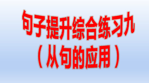 2020高考英语长难句综合提升练习9(从句应用)