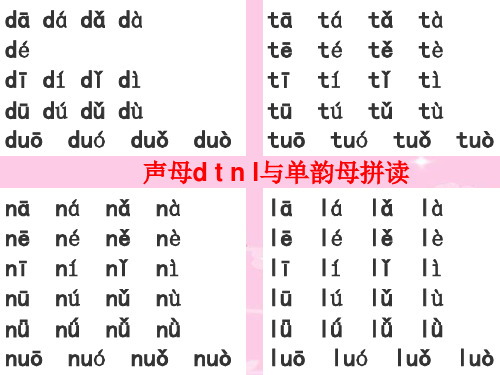 声母和单韵母拼读-单声母拼读