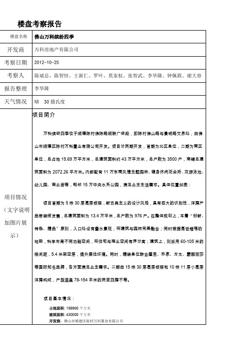 某房地产企业缤纷世界考察报告1