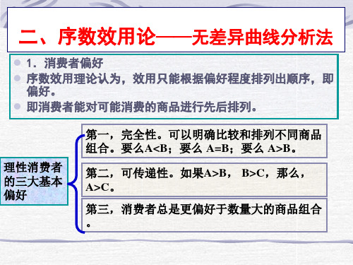 第二节  序数效用论