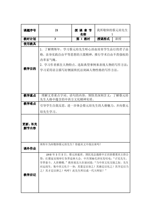 我所敬仰的蔡元培先生1