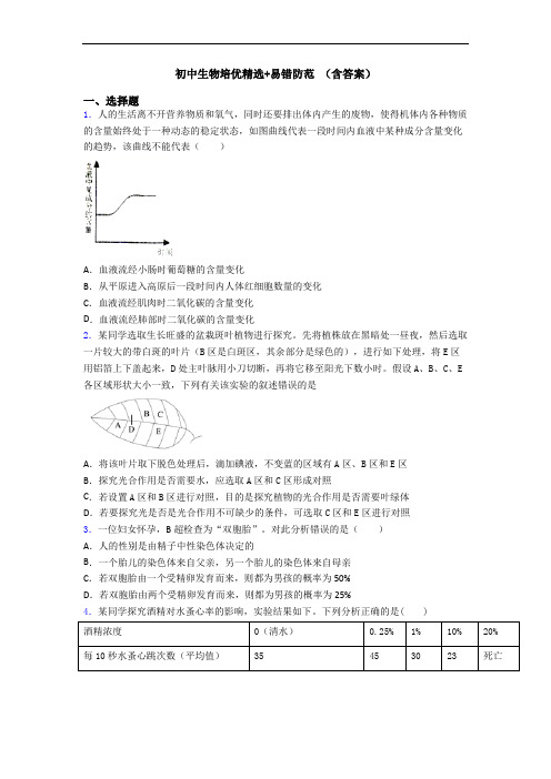 初中生物培优精选+易错防范 (含答案)