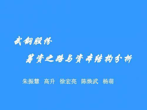 武钢股份筹资之路和资本结构分析3-精品文档