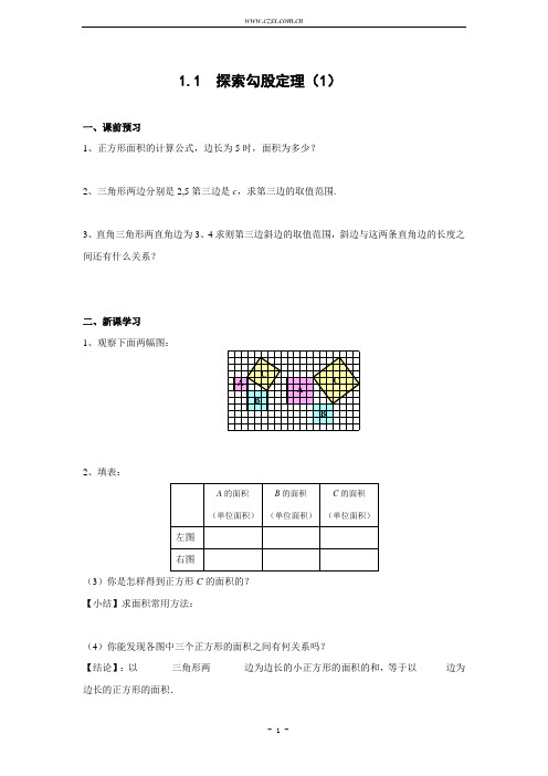 1.1 勾股定理学案