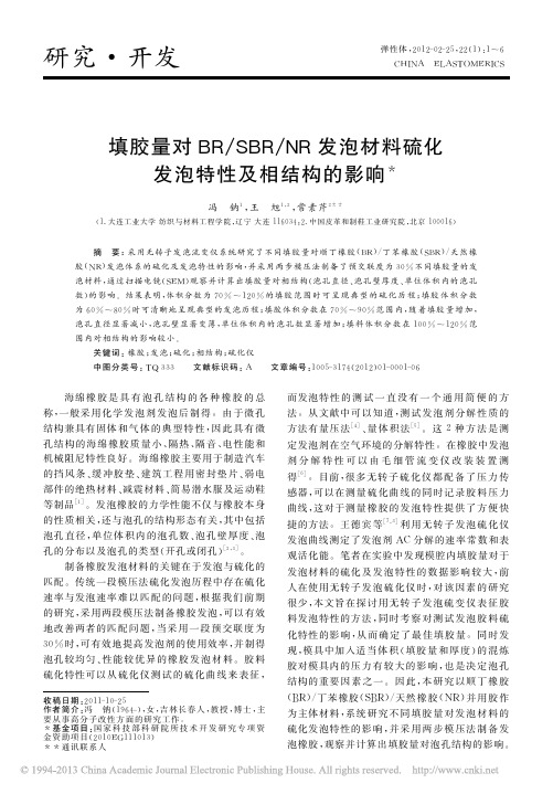 填胶量对BR_SBR_NR发泡材料硫化发泡特性及相结构的影响