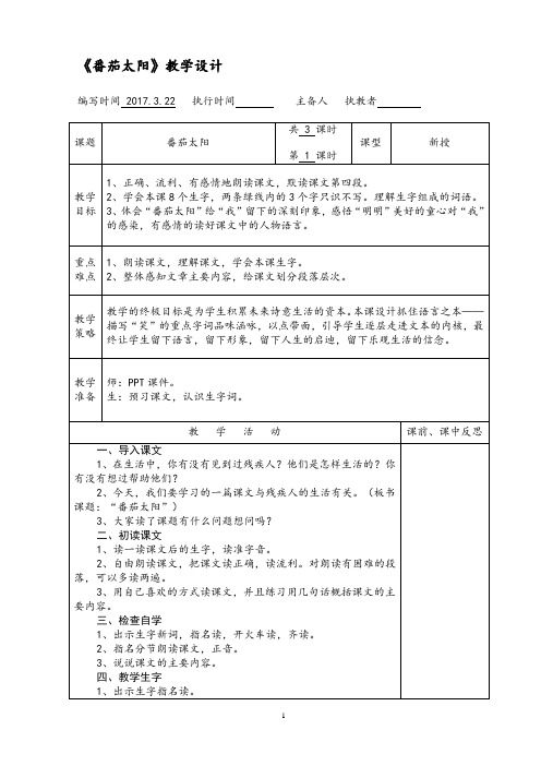《番茄太阳》教学设计