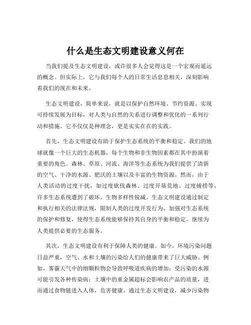 什么是生态文明建设意义何在