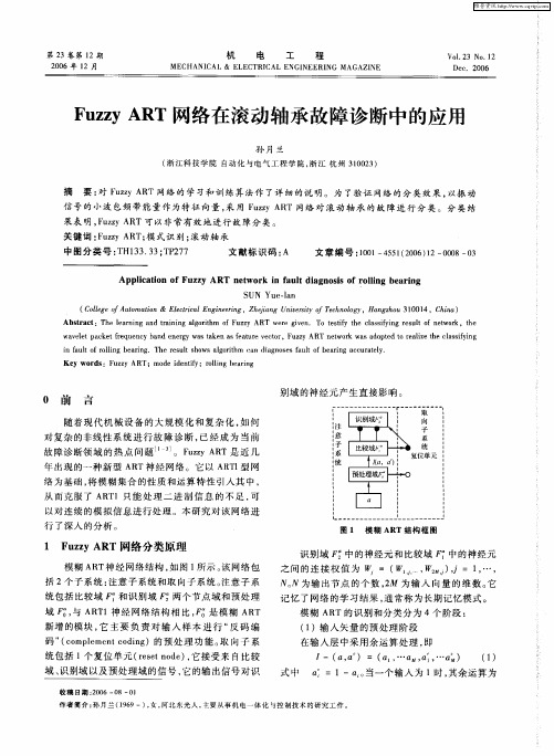 Fuzzy ART网络在滚动轴承故障诊断中的应用