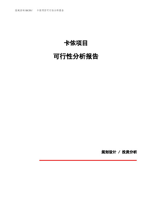 卡侬项目可行性分析报告(模板参考范文)