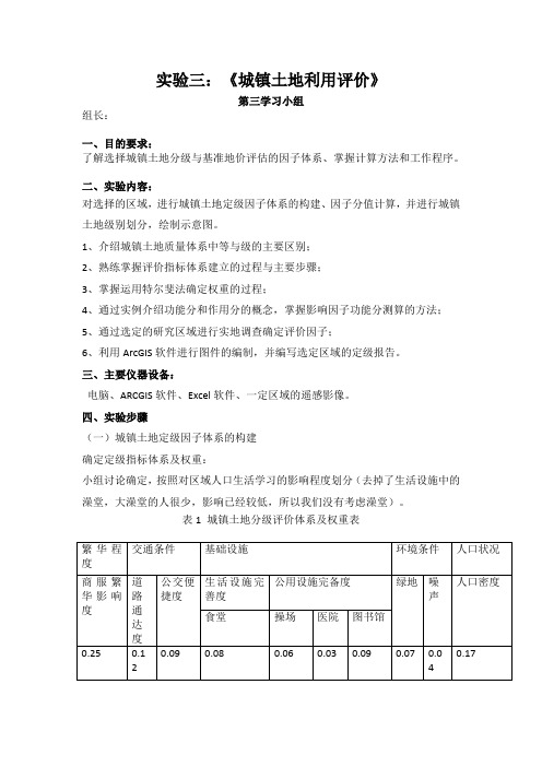 城市土地分等定级报告