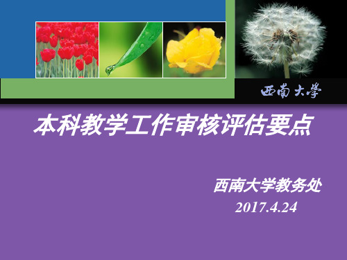 本科教学工作审核评估要点