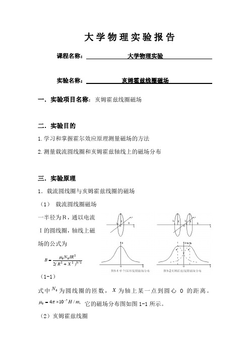 大物实验亥姆赫兹实验报告