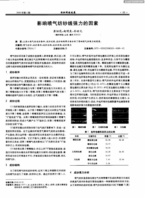 影响喷气纺纱线强力的因素