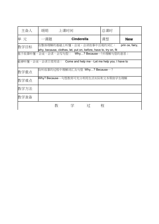 unit1cinderella教案