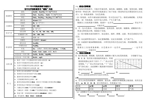 2011年中考物质推断专题复习