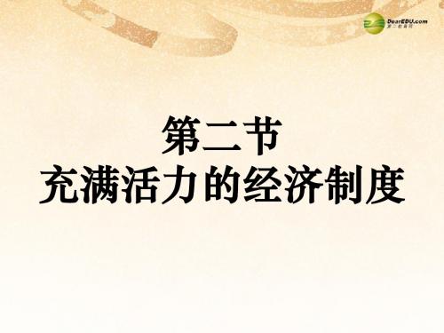 八年级政治下册 第一单元第二节充满活力的经济制度课件 湘教版