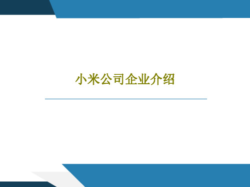 小米公司企业介绍PPT34页