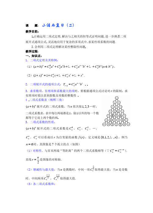 高中数学新课  排列、组合和二项式定理 教案 (18)