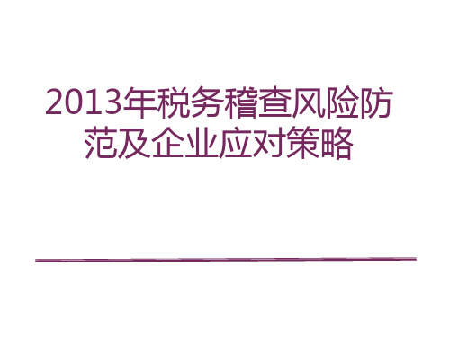 3月税务稽查讲义讲义