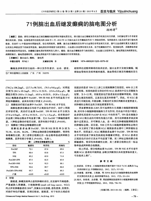 71例脑出血后继发癫痫的脑电图分析