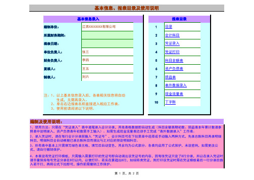 财务账模板(超实用)